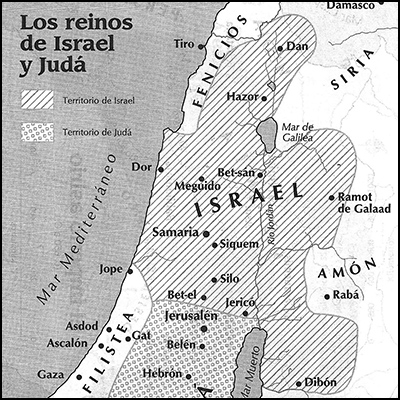 Mapa de los Reinos de Israel y Judá