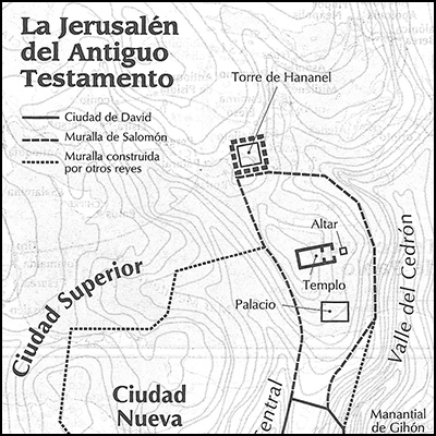 Mapa de Jerusalén en el Antiguo Testamento