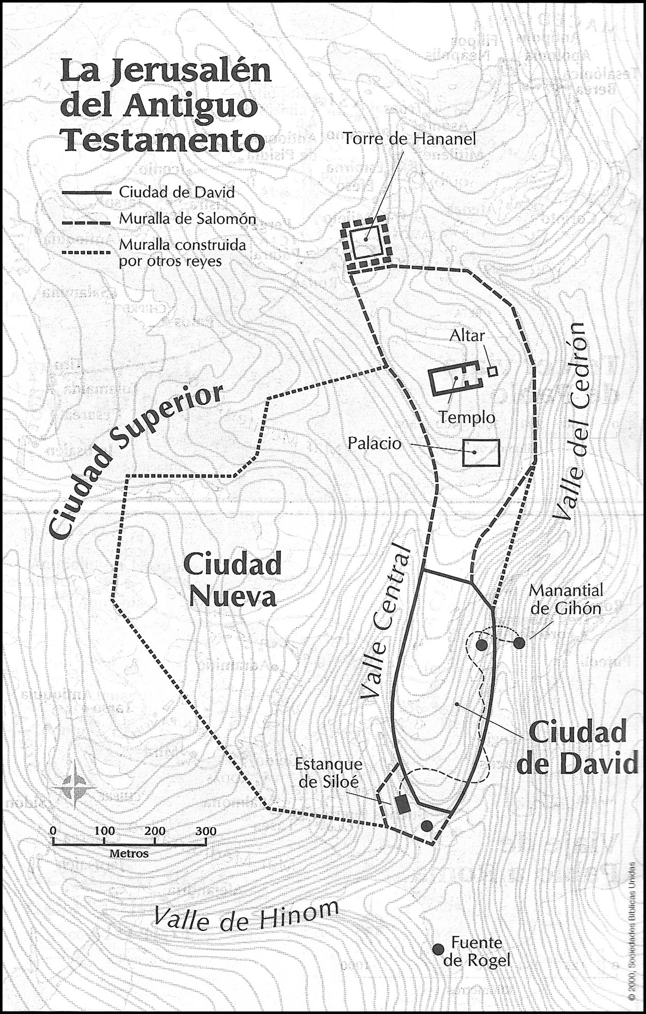 Mapa de Jerusalén en el Antiguo Testamento