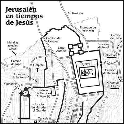 Mapa de Jerusalén en tiempos de Jesús