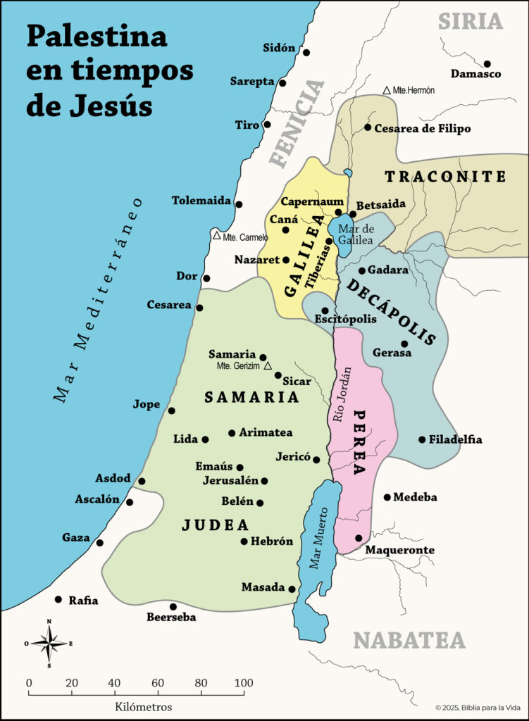 mapa de palestina en tiempos de jesus