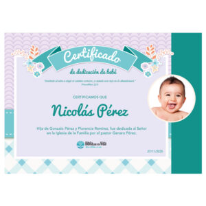 Certificado de presentación bebé varón
